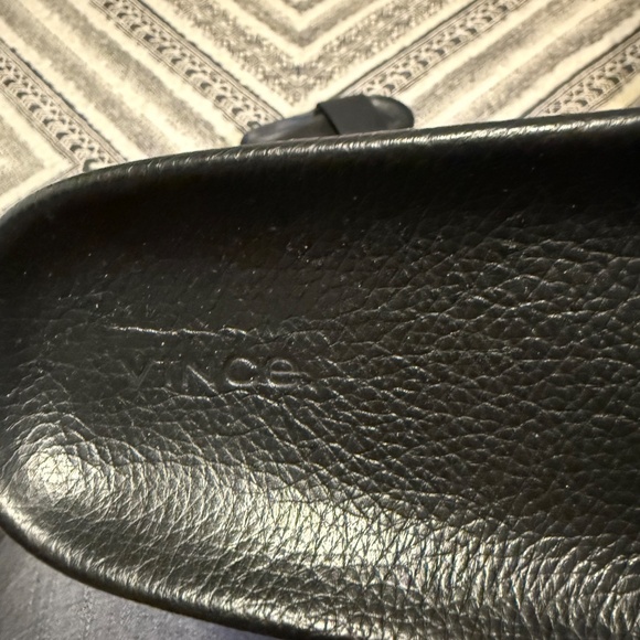 VINCE Black Leather Slide Sandals — Size 10 - Picture 4 of 4